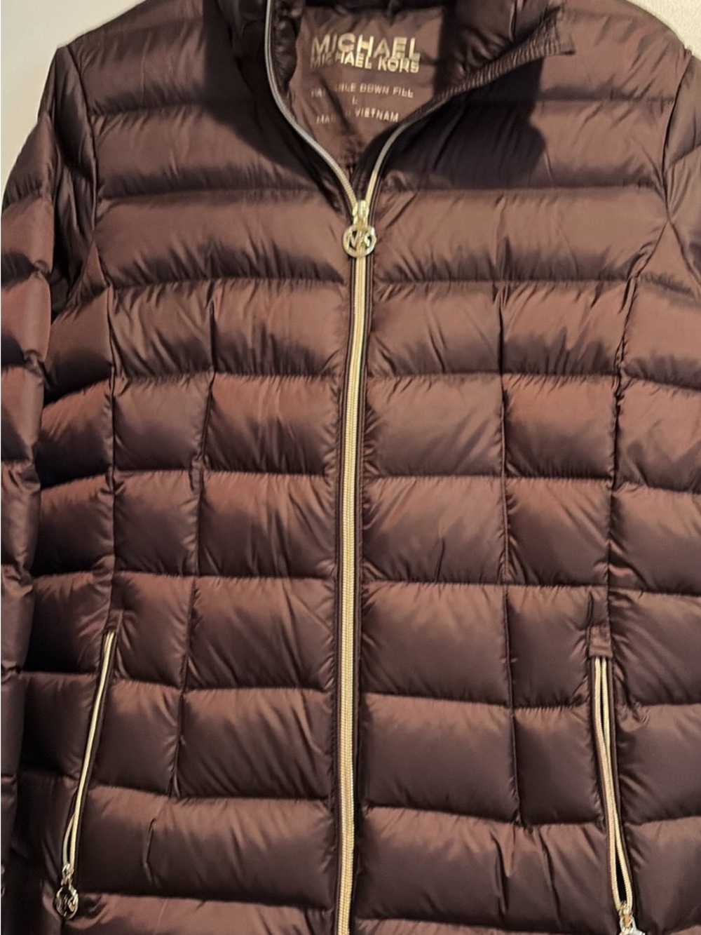 MICHAEL Michael Kors Women's Quilted Packable Puffer Jacket in Brown